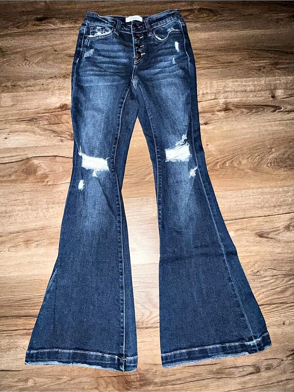 Zenana High Rise Bell Bottom Jeans Blue Waist 26
